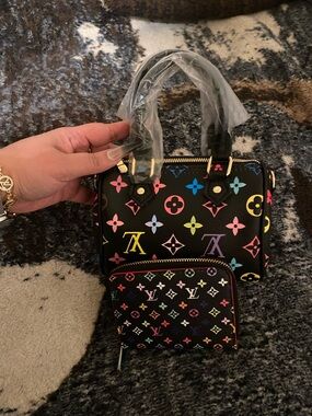 Louis Vuitton Black Multicolor Monogram Mini Speedy